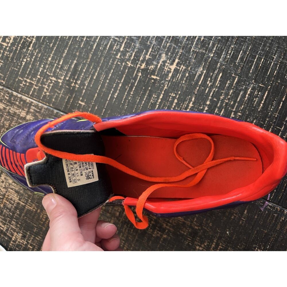 Adidas F50 Adizero FG Soccer Cleats Mens Size 12 Purple Orange Excellent Cond. - Picture 5 of 8